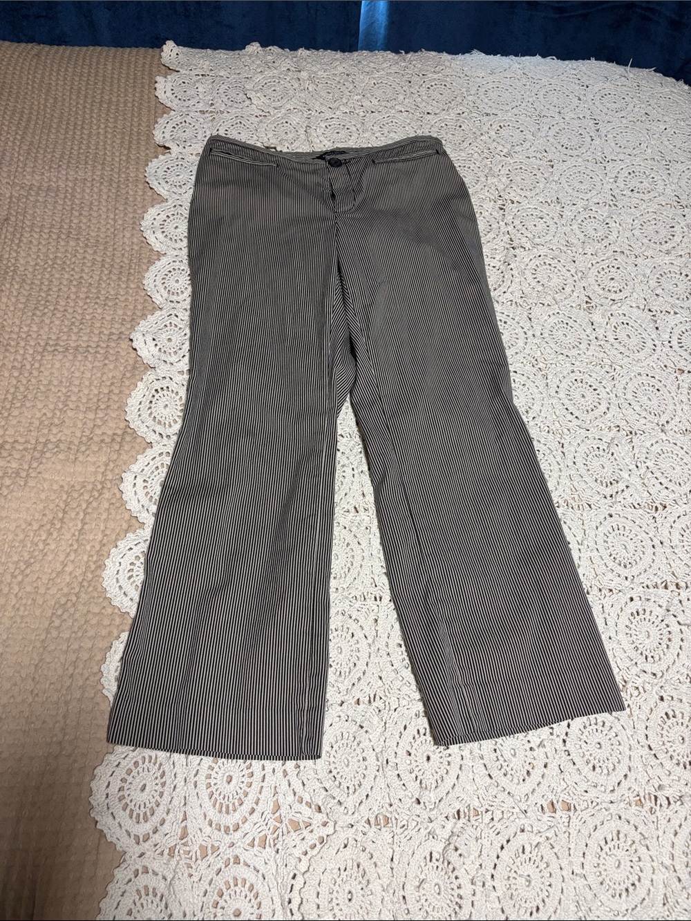 Banana Republic Black and White Pinstripe Pants